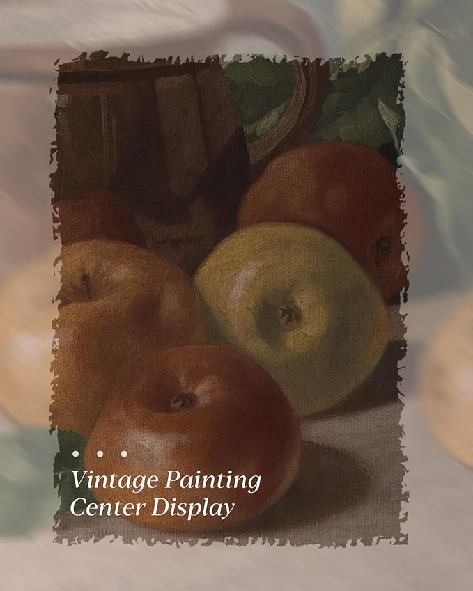 HUARCEY Gold Framed Vintage Wall Art for Living Room, Harvest Apples Still Life Oil Painting Artwork Shelf Decor Abstract Wall Pictures Large Prints Farmhouse Fruit Room Decor Bedroom Kitchen Bathroom