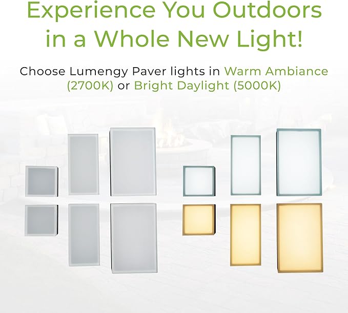 LUMENGY Paver Light 6×9 Inch, (5.82 inch X 8.85 inch) Glare-Free 5000K Brick Lighting for Paver Driveways, Pathways, Patios & Garden,12V, Waterproof & Drive-Over Rated