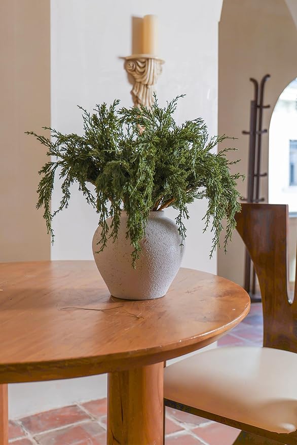 MISSPIN 12 Pcs 22.3 Inches Artificial Christmas Cypress Branches, DIY Crafts Faux Branches for Xmas Indoor Outdoor Home Decor