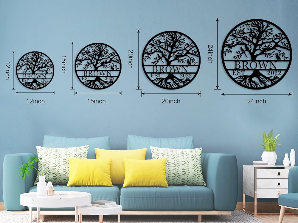 Personalized Tree of Life Metal Sign, Custom Name Sign, Tree of Life Wall Decor, Personalized Metal Tree Sign, Personalized Tree of Life Wall Decor, Custom Metal Signs Personalized
