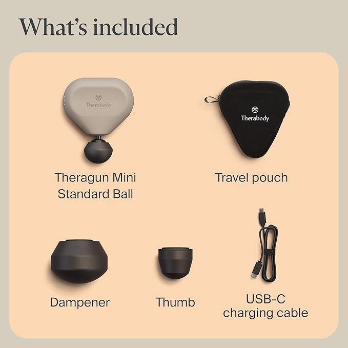 TheraGun Mini (3rd Generation) by Therabody – Ultra-Portable Massage Gun and Travel Essential for Fast, Effective Pain and Tension Relief Anywhere (Oat)