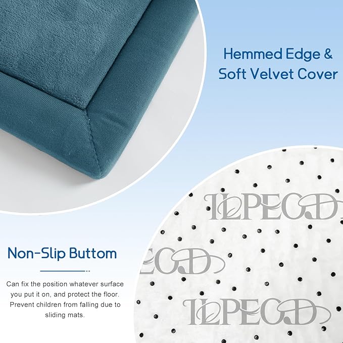 Baby Play Mat for Floor Tummy Time Mat Nursery Rug Muscle Area Playroom Rug Tatami 79"x118" Memory Foam 1.3" Thick Crawling For Babies,Toddlers, Infants, Kids,Floor(Green)