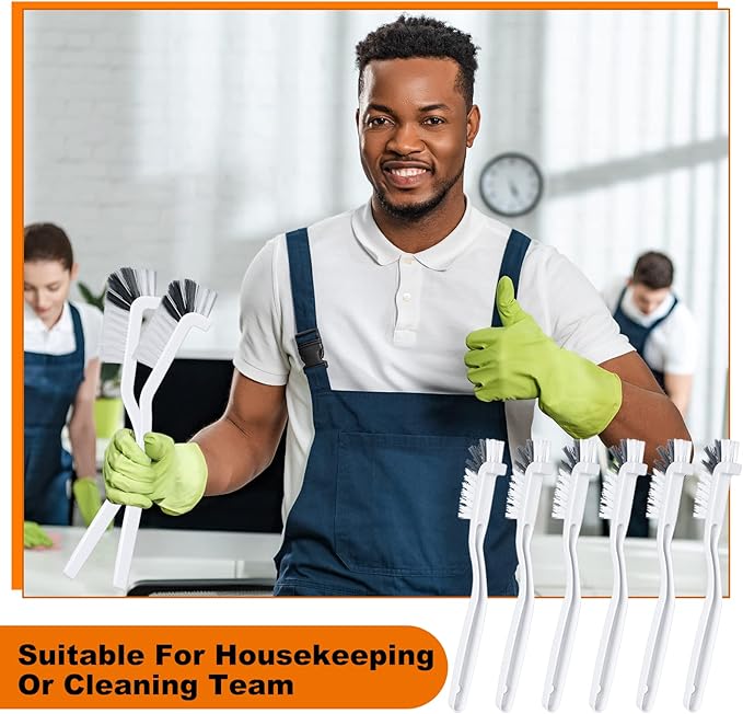 Rtteri 48 Pcs Kitchen Scrub Brush Bulk Plastic Sink Bathroom Cleaning Edge Corner Brush for Household Bottle Dish Tile Lines Window Track Crevice with Stiff Bristle