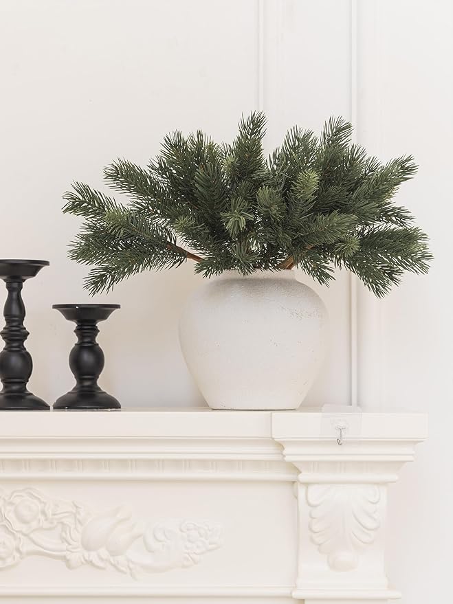 MISSPIN 12 Pcs 19.5 Inches Christmas Cedar Branches, Cedar Artificial Christmas DIY Crafts Faux Branches for Xmas Indoor Outdoor Home Decor