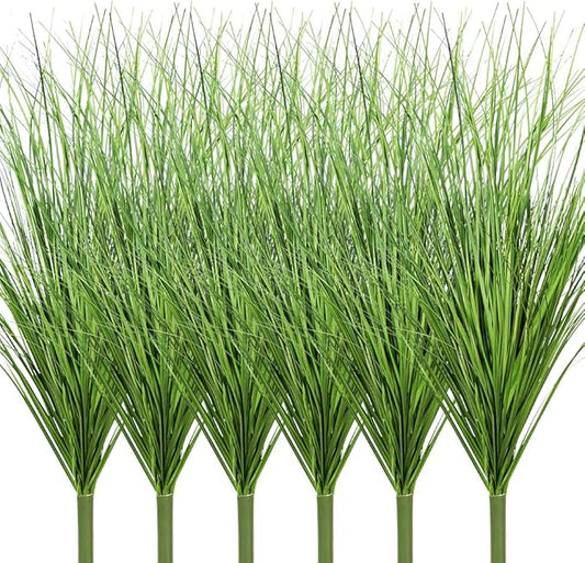 Melorca&Guilla Artificial Plants 6PCS 25.5“ Fake Tall Onion Grass,Faux Grass Plant,Artificial Grass Greenery Shrubs Bushes for Garden Porch Window Box Shop Office Home Décor