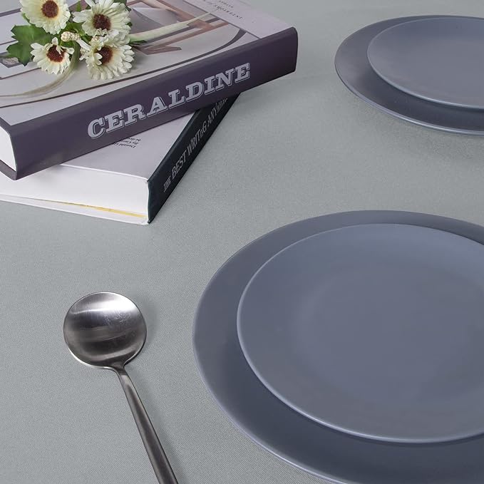 sancua Square Tablecloth - 54 x 54 Inch - Stain and Wrinkle Resistant Washable Polyester Table Cloth, Decorative Fabric Table Cover for Dining Tables, Buffet Parties and Camping, Silver Grey