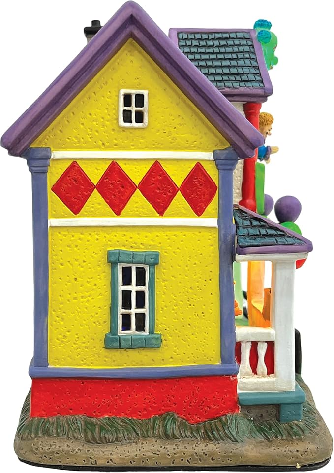 Clown Halloween Village | Spooky Town Collection Accessories Figurines on House | Porcelain with Multi-Color LED | 8.86 Inch