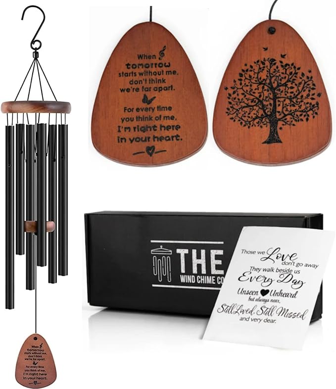 The Wind Chime CO Memorial Wind Chimes, Sympathy Wind Chimes Gift for The Loss of A Loved one, Home Decor Outdoor Garden, Soothing Melodic Tones with Mute Option.
