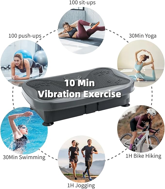 Vibration Plate Fitness Platform Whole Body Exercise Machine with 120 Speed Levels, Lymphatic Drainage, Fat Burning, and Weight Loss, Perfect for Women, Men, and Home Gym Exercise
