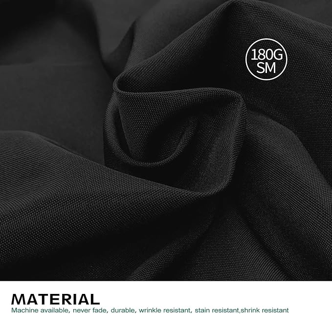 Surmente Black Tablecloth 60 x 120-inch Rectangular Polyester Table Cloth for Weddings, Banquets, or Restaurants