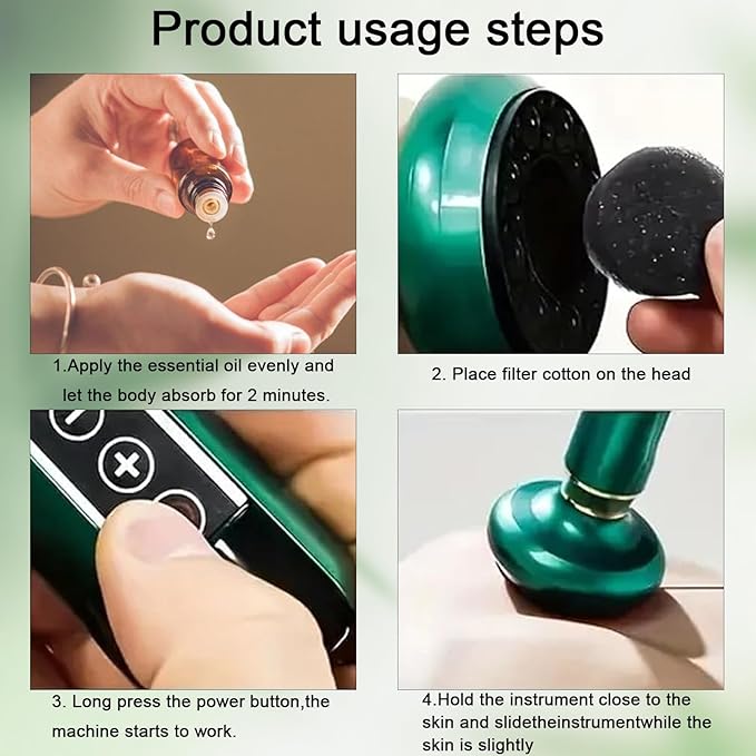 VHV Cellulite Massage Tool-Cupping Kit for Massage Therapy、Lymphatic Drainage Massager、12 Speed Adjustable Suction Cupping Therapy Set, Belly, Thighs, Arms, Butt.（Green