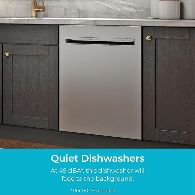 Kenmore 24" Built-In Dishwasher - UltraWash Plus, SmartWash, Accela Wash, Sanitize Rinse, TurboDry, and Removable Third Rack - 15 Place Settings - 49 DBA - ENERGY STAR Certified - Stainless Steel