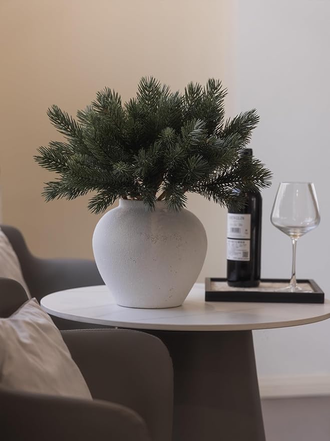 MISSPIN 12 Pcs 19.5 Inches Christmas Cedar Branches, Cedar Artificial Christmas DIY Crafts Faux Branches for Xmas Indoor Outdoor Home Decor