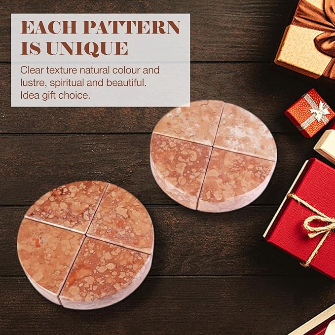 Marble Bookend for Shelves, Non-Skid Bookends for Heavy Books, Heavy Duty Book Stopper for CDs, Luxury Book Shelf Holder, Quarter Circle Design Book Ends Decorative, Perlino Rosato, Set of 2