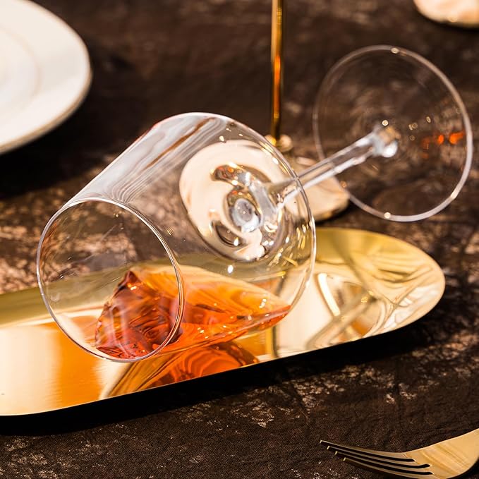 White Red Wine Glasses Set of 6 – 18oz Red Wine Glasses with Tall Long Stem,【Hand Blown】Crystal Wine Glasses- Square Wine Glasses with flat bottom, Wine gifts for Christmas, Wedding, Birthday,