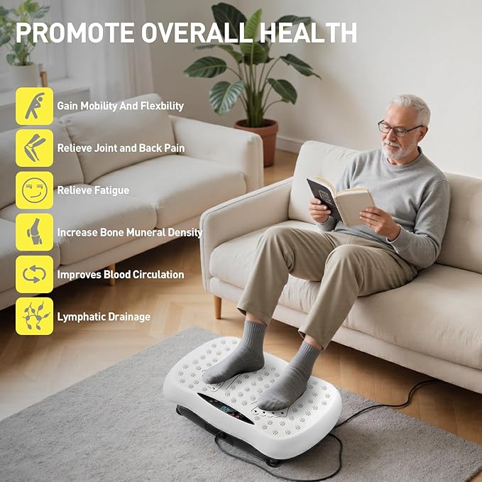 Vibration Plate Exercise Machine, Vibrating Platform for Lymphatic Drainage with 120 Speeds, Upgraded Vibrated Plates for Weight Loss, Full Body Workout Equipment for Fitness at Home