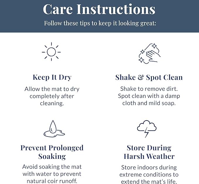 Barnyard Designs Natural Coco Coir Christmas Doormat - Large Cute Non-Slip Heavy Duty Backing Door Mat for Outside Entrance or Porch Entry, Brown (17x30, Winter Snow Forest)