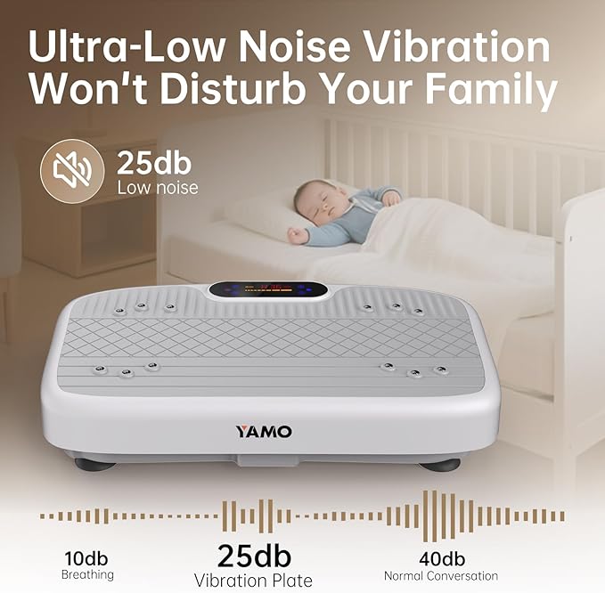 YAMO Vibration Plate Exercise Machine, Vibrating Plate for Lymphatic Drainage & Weight Loss, 350lbs Capacity Whole Body Shaking Workout Fitness Platform