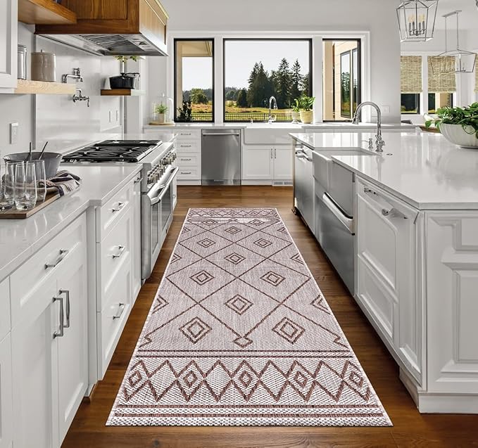 Keen Home Design Terrace Outdoor Runner Rug - 2x8 Washable Indoor/Outdoor Rug for Patio, Kitchen, Balcony, Beach, Garden, Deck and Porch, Size: 2'2"x7'7"