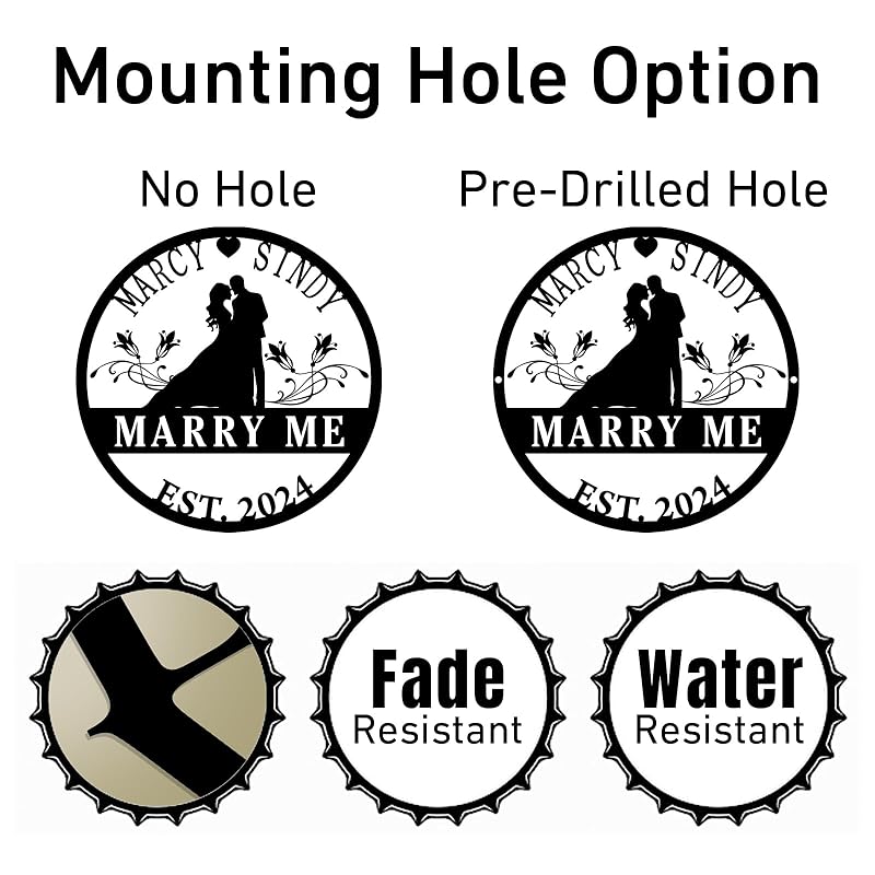 Personalized Wedding Gifts | Custom Metal Signs| Couples Gift for Her | Wedding Date Sign | Engagement Gift | Anniversary Gift | Bridal Shower Gift | Wedding Anniversary Gift | Metal Art