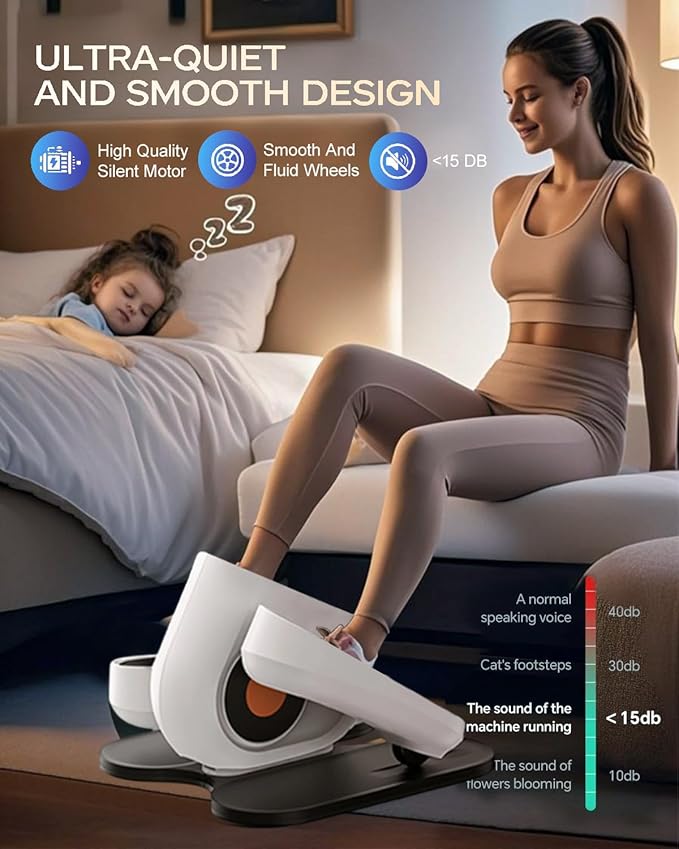 Under Desk Elliptical Machine, Electric Ellipse Leg Exerciser as Seen on Tv for Seniors with 10 Adjustable,Pedal Exerciser,Exercise Equipment for Home