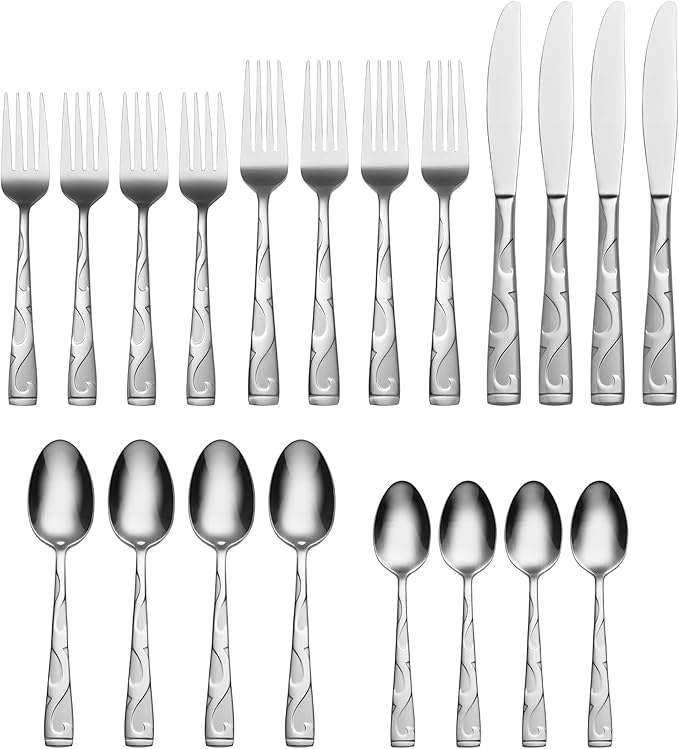 Oneida Tuscany 20-Piece Flatware Set, Service for 4, Silver