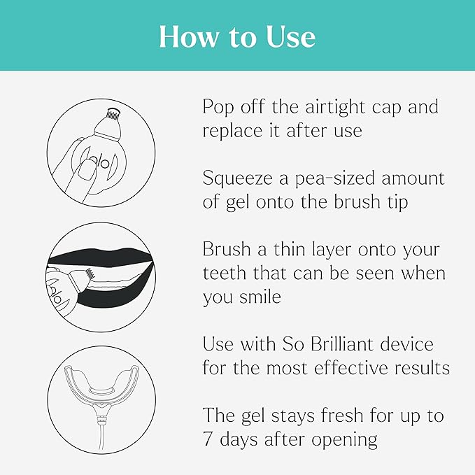 GLO Science Teeth Whitening Gel Pods – Safe, Effective Whitener with Silicon Brush, 6% Hydrogen Peroxide – Fastest Way to Whiter Teeth, Sensitivity Free – Mint Flavor (Pack of 5)