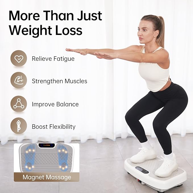 YAMO Vibration Plate Exercise Machine, Vibrating Plate for Lymphatic Drainage & Weight Loss, 350lbs Capacity Whole Body Shaking Workout Fitness Platform