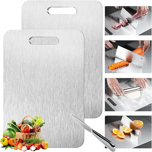 Titanium Cutting Board - 2 pack Titanium Cutting Boards for Kitchen,Double Sided Titanium Cutting Mat,Non Stick Chopping Board Easy to Clean（11.81 * 17.91in）