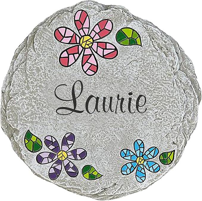 Let's Make Memories Personalized Mosaic Garden Stone - for Grandma, Mom – Small Stone - Personalize Message