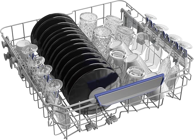 Empava 24 Inch Built-in Dishwasher, Stainless Steel Tub, 15 Place Settings 8 Wash Cycles, 3 Racks, Dual-Dry System, Top Control, 45 dB Ultra Quiet, Energy Star & UL Certified