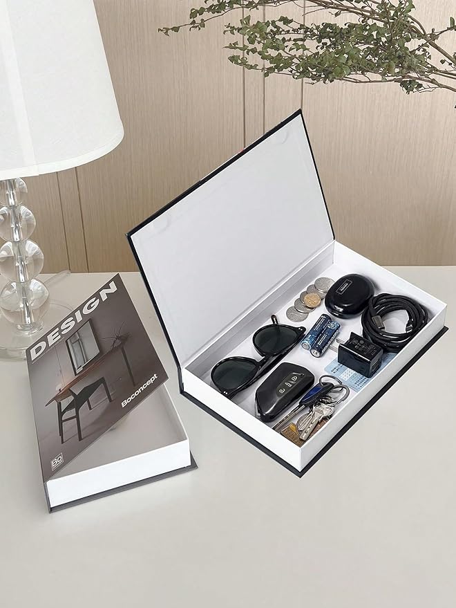 Decorative Storage Book Box – Hidden Storage for Remote Controls, Keys, and Small Items – Elegant Home Decor for Living Room, Bedroom, Coffee Table – Modern Style Faux Book Organizer (Best Wish)