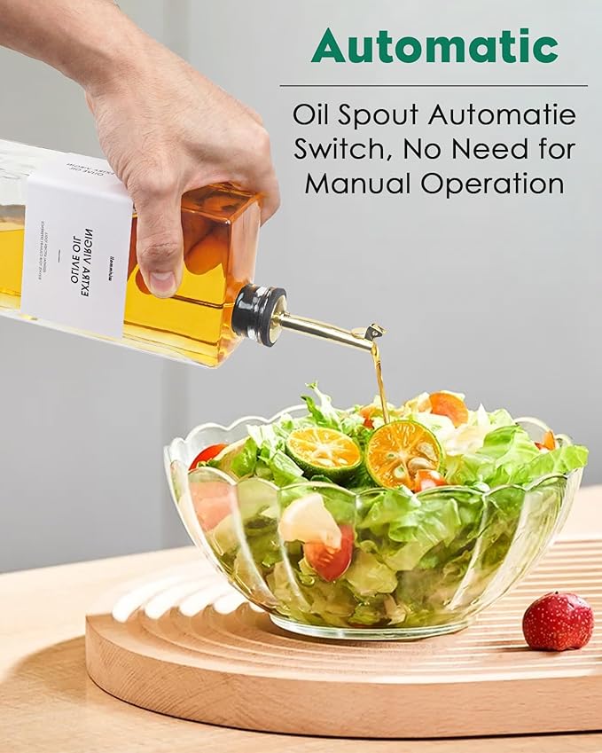 Olive Oil Dispenser For Kitchen, Glass Oil Bottle 350ML Oil And Vinegar Dispenser Set Of 4 with 4 Stainless Steel Pourers & 88 Labels, Soy Sauce Dispenser, Coffee Syrup Bottles