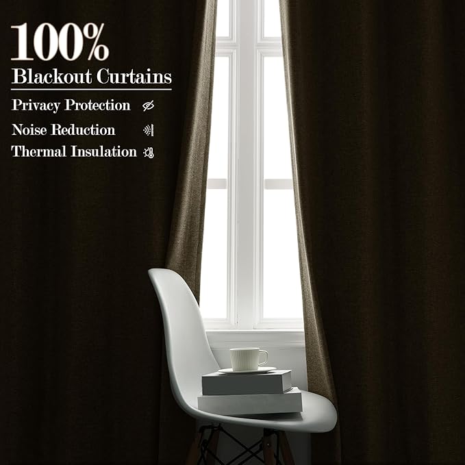 Ivory White Pinch Pleat 100% Blackout Drapes Linen Blend, Room Divider, Room Darkening, Energy Saving, Furniture Protecting, Light Blocking Extra Wide Privacy Curtains, 200Wx102L, 1 PC