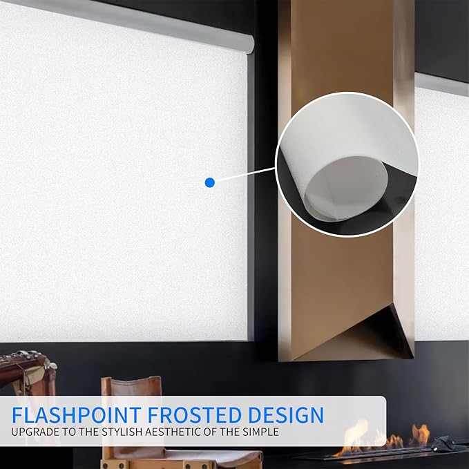 Window Privacy Film with Installation Tools, White Frosted, Static Cling, Anti UV, Heat Control, Ideal for Home Shower Office Glass Door (White Frosted, 23.6X78.7Inch)