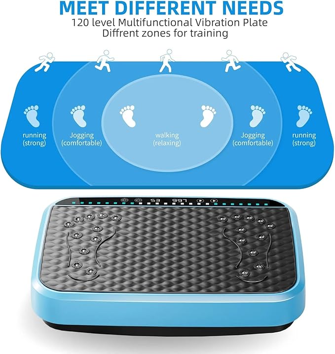 Vibration Plate Fitness Platform Whole Body Exercise Machine with 120 Speed Levels, Lymphatic Drainage, Fat Burning, and Weight Loss, Perfect for Women, Men, and Home Gym Exercise