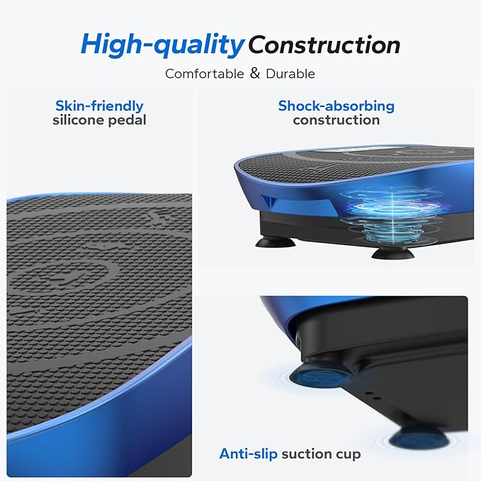 MERACH Vibration Plate Exercise Machine, Whole Body Workout Equipment for Women, Bluetooth and Silicone Pedal, Vibration Plate with Auto Mode, Vibrate Fitness Platform for Home