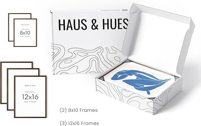 HAUS AND HUES Two 8x10, Three 12x16 - Framed Walnut