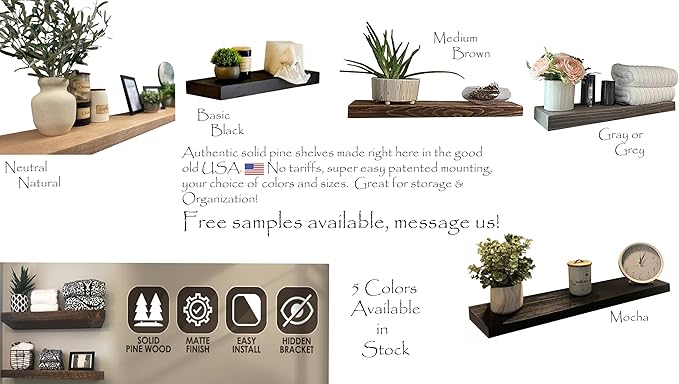 joelsantiques 30 Inch Floating Shelves - 30x8x2 in - Bathroom Shelves Over Toilet - Wall Mounted Floating Shelves Toilet Paper Storage Small Farmhouse Decor Shelf, Rustic Brown