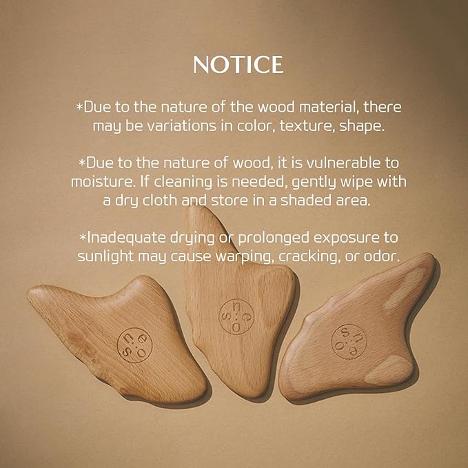 Face Sculptor - Beech Wood Massage Tool, Portable & Lightweight Scraping Tools, Wood Gua Sha, Relieve Tensed Muscle, Lymphatic Massage to Help Face & Body Circulation