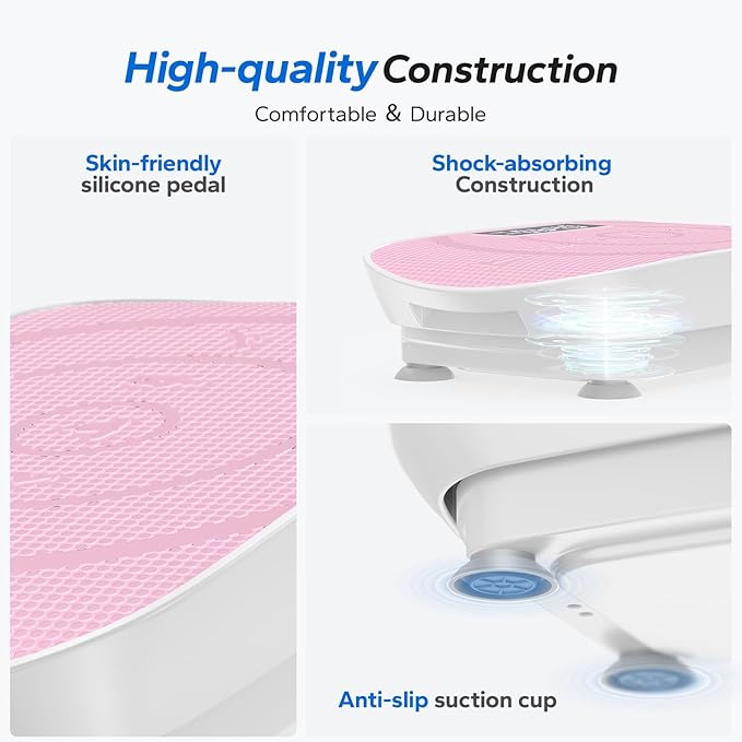 MERACH Vibration Plate Exercise Machine, Whole Body Workout Equipment for Women, Bluetooth and Silicone Pedal, Vibration Plate with Auto Mode, Vibrate Fitness Platform for Home