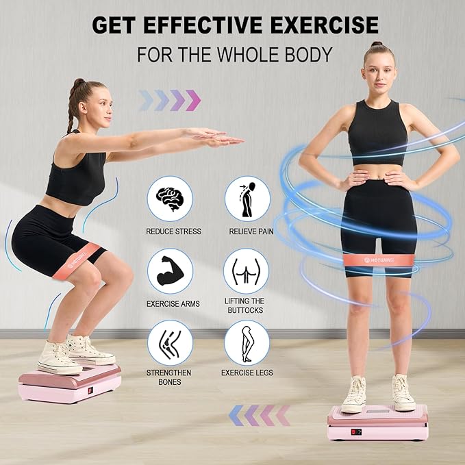 HOTWAVE Vibration Plate Exercise Machine for Lymphatic Drainage, Power Vibrating Plates Platform for Weight Loss - Whole Body Shaker Vibration Plate Machine Home Gym Shaping Fitness Workout
