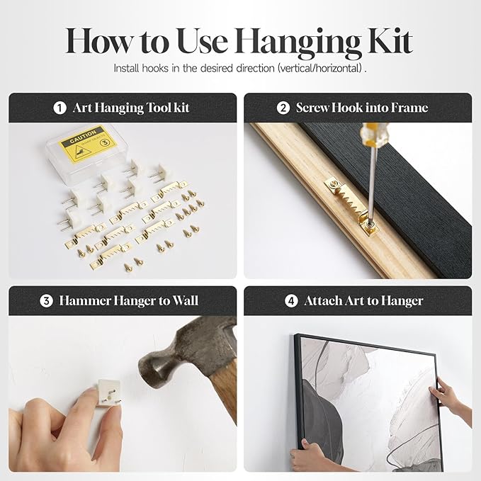 Large Framed Blue Abstract Landscape Wall Art for Living Room, 3 Piece Bright Pastel Canvas Prints Paintings, Modern Minimalist Artwork Watercolor Pictures for Bedroom, Hallway Wall Decor 24x36 In