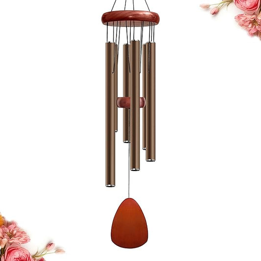 28" Wind Chime for Mothers Day, Decorative Wind Chimes for Outside, Memorial Windchimes Remembrance Gift for Women Mom Grandma, Metal Wind Chimes Outdoor Decor for Garden Patio Zen(Coffee)