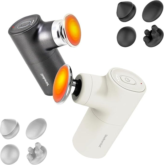 Mini Thermal Massage Gun with Heat, Portable Deep Tissue Percussion Massager, Color Silicone Sleeves Travel Size