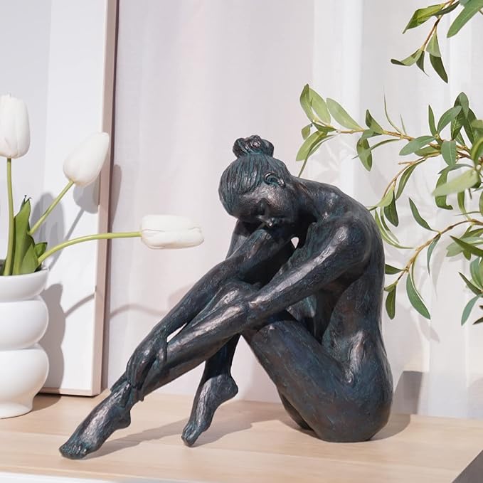 Guichifun Yoga Dancer Statue Home Decoration - Resin Bronze Sculpture Modern Creative Home Garden Statue Handicrafts Art Ware Home Décor Office Room or Outdoor Garden Gifts 16.3 x 7.15 x 13.9 Inch