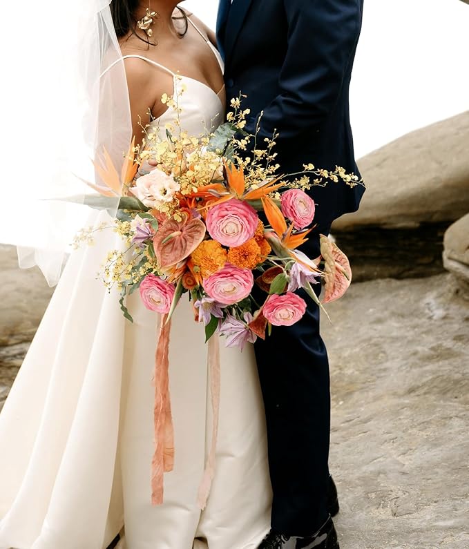 IPOPU 4PCS Real Touch Hot Pink Ranunculus Artificial Flowers Faux Ranunculus Flowers for Vase Real Look Silk Peonies Fake Peony Flowers for Home Indoor Wedding Centerpieces for Table Decor (Rose Red)