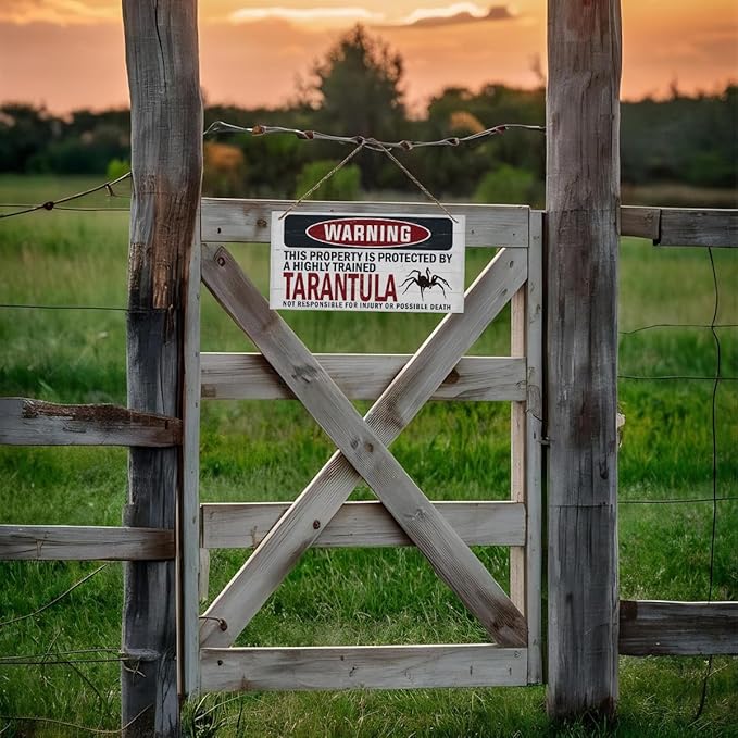 Warning Sign, Tarantula Warning Wood Plaque Sign, Funny Door Signs, Decorative Wood Hanging Suspension Plaque, Farmhouse Wooden Wall Decor, Outdoor Hanging Wooden Signs