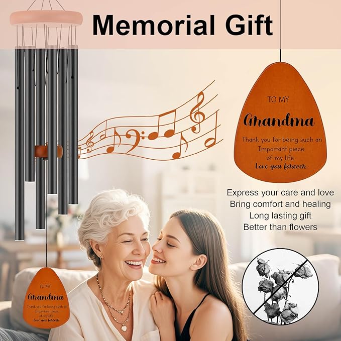 Birthday Gifts for Grandma, Grandmother Gift for Birthday, Mothers Day, Thanksgiving, Christmas, 32 Inch Wind Chimes Gift for Home Decor