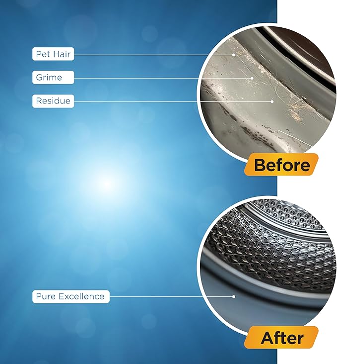 Washing Machine Cleaner Tablets - 24 Count 1-Year Supply | Formulated for Pet Owners | Pet-Friendly Deep Descaler | HE, Top & Front Load | Septic Safe & Eco-Friendly | Eliminates Odor & Residue